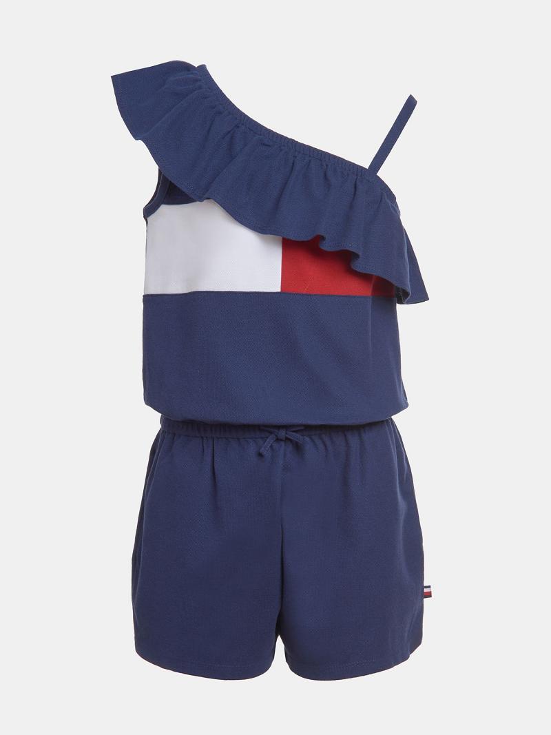 Lány Tommy Hilfiger One-Shoulder Romper Nadrág Kék | HU 1972TCE